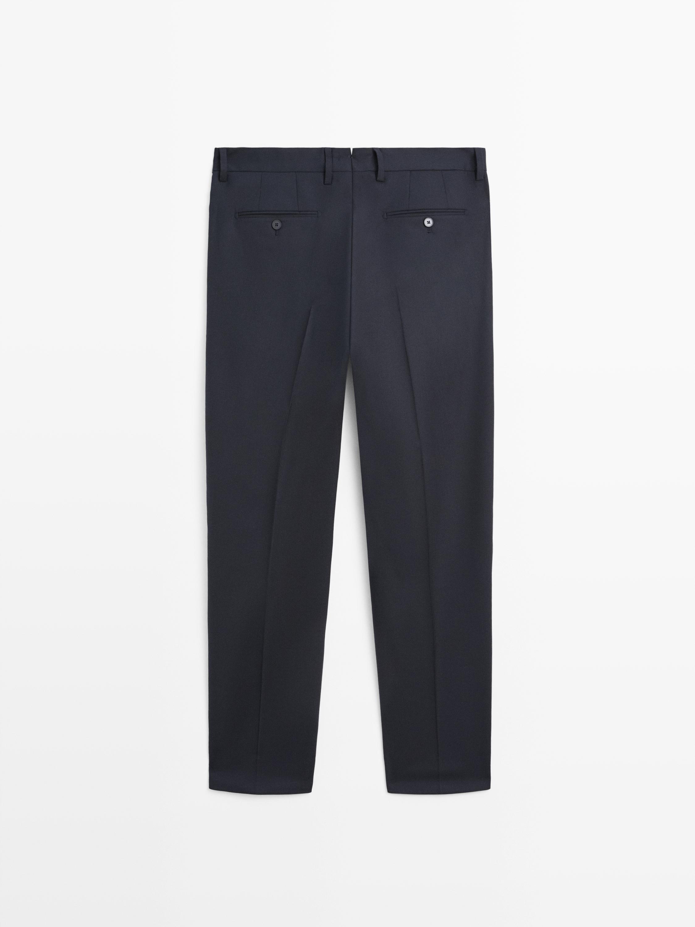 Cool wool blend suit trousers